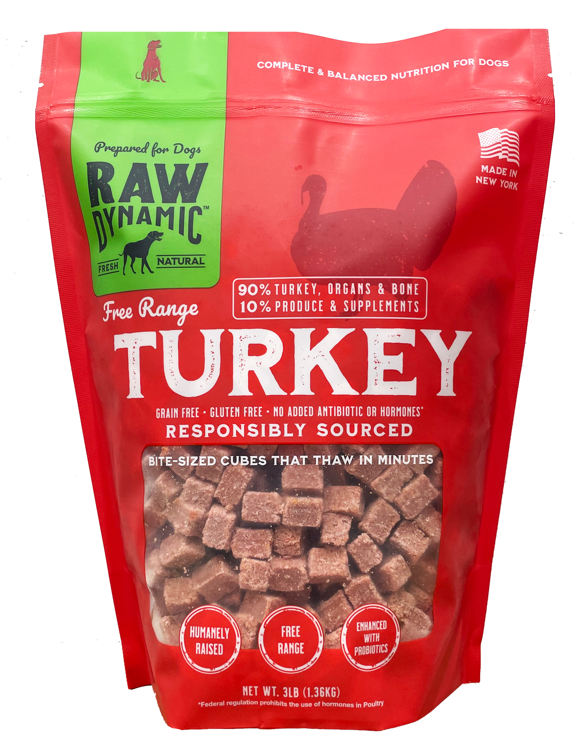 Raw Dynamic Frozen Turkey Dog Food