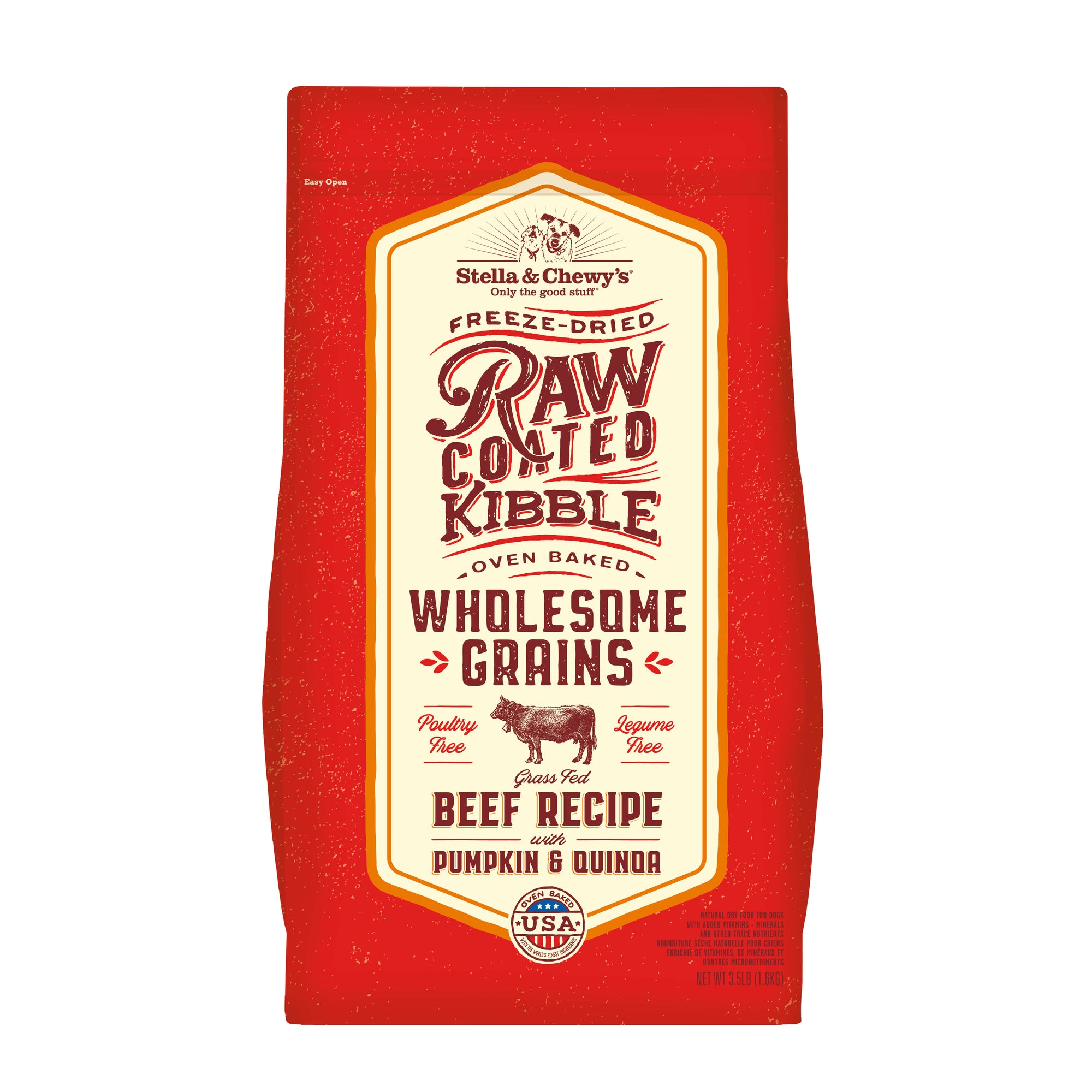 Stella &amp; Chewy's Dog Wholesome Grain Raw Coated Kibble Beef 22 lbs