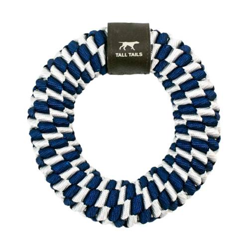 Tall Tails Braided Ring Toy, Navy - 6"