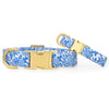 Foggy Dog Blue Roses Dog Collar