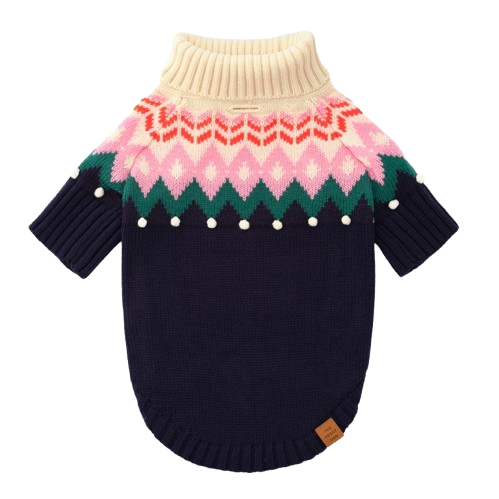 Foggy Dog Fair Isle Bobble Holiday Dog Sweater