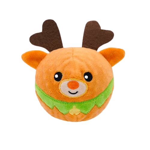 HugSmart Pet - Happy Woofmas | Reindeer - Dog Ball Toy