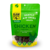 Green bag of Raw Dynamic air-dried chicken treats for dogs and cats. highlighting bite size single source protein.