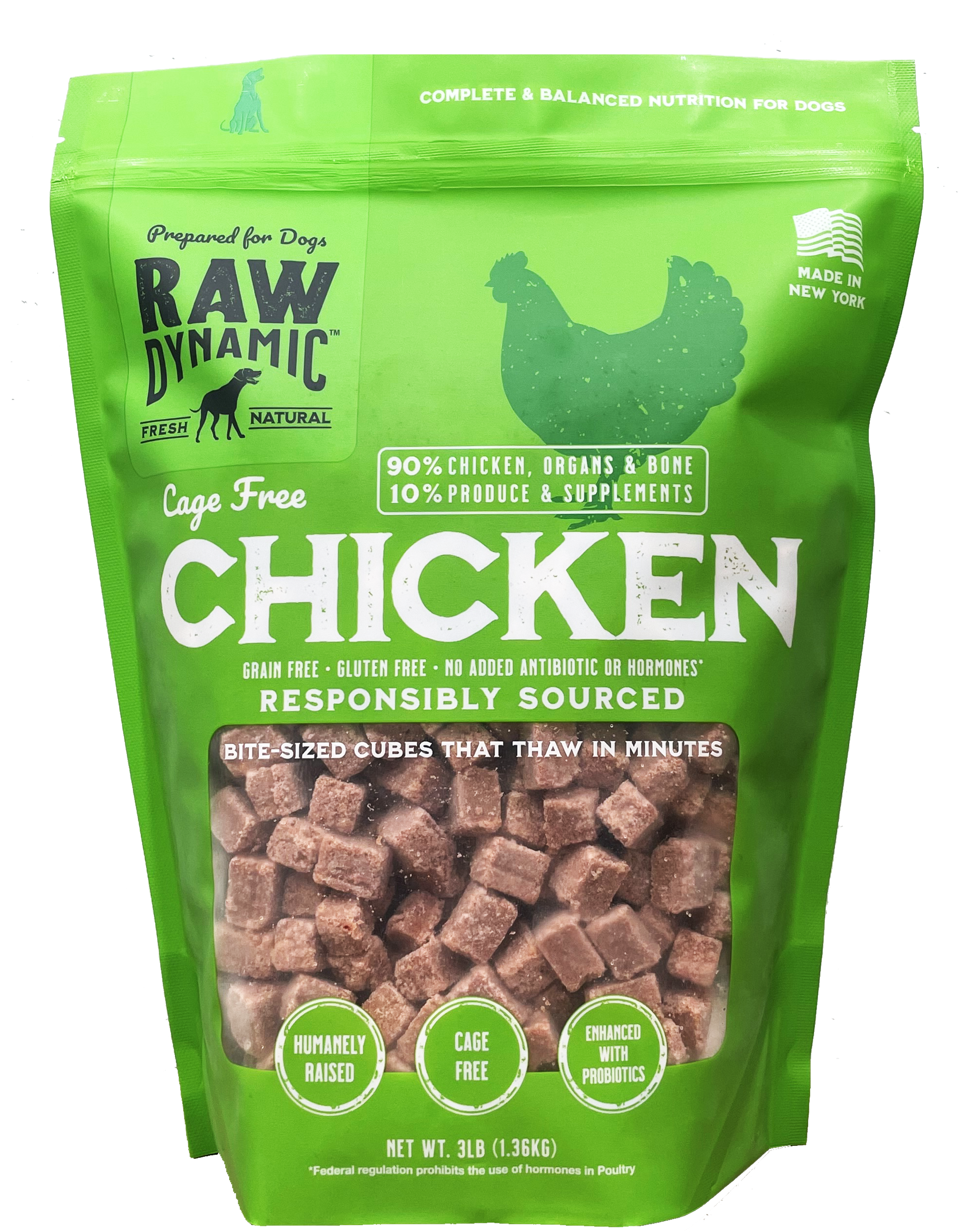 Frozen chicken online dog food