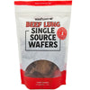 Package of Wooftown Beef Lung Single Source Wafers for dogs, featuring a clear display of treats inside, labeled as easy to digest.