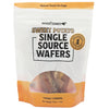 A bag of Wooftown Sweet Potato Single Source Wafers, natural dog treats, labeled &#39;1 Ingredient, Easy to Digest.&#39; Made in Canada.