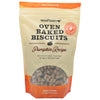 A 16 oz bag of Wooftown Oven Baked Biscuits, Pumpkin Recipe, featuring natural, healthy ingredients for dogs.