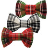 Pet Bow Tie Set Med - Xmas Plaid