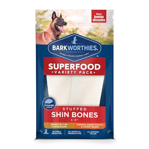 Barkworthies Stuffed Shin Bone 5-6" Variety Pack