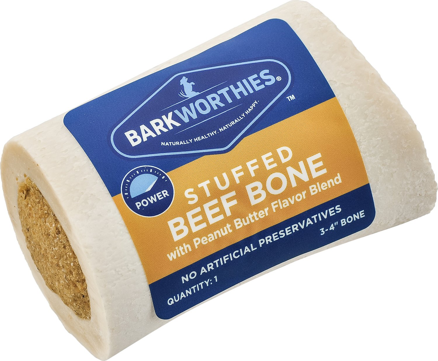 Barkworthies Stuffed Shin Bone Peanut Butter