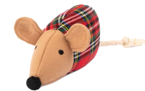 Harry Barker - Plaid Mouse Plush Dog Toy