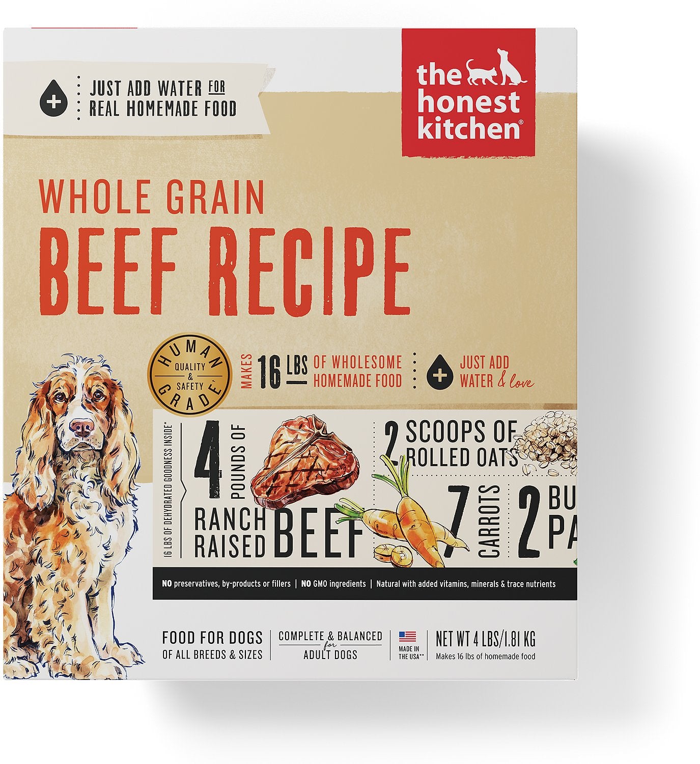 The Honest Kitchen Beef Whole Grain Dog Food 4 lbs