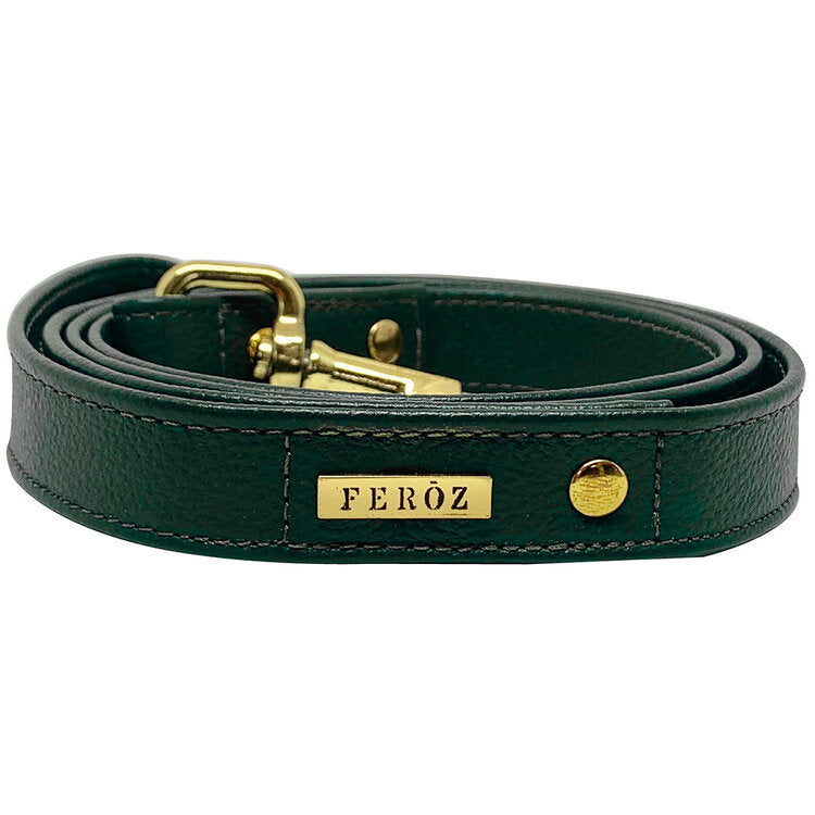 Feroz Pine Green Leather Leash