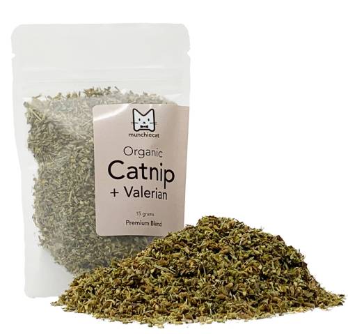 MunchieCat Organic Catnip + Valerian Root Blend USA Grown - Small (15g)