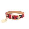 Nice Digs Leather Collar - Red Animal