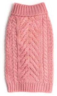 Fab Dog Chunky Knit Pink Sweater
