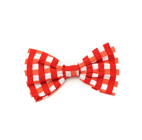 The Paws Classic Red Check Bow Tie