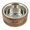 Tall Tails Stainless Steel Bowl Wood