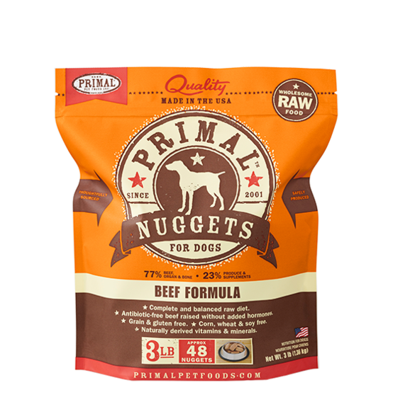 Primal Dog Frozen Nuggets Beef 3lb